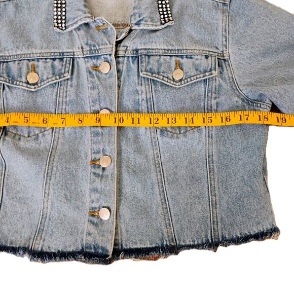 Size 10 Jeanology Equestran Jacket Woman's Repurposed with Three-quarter Sleeves - Picture 10 of 12